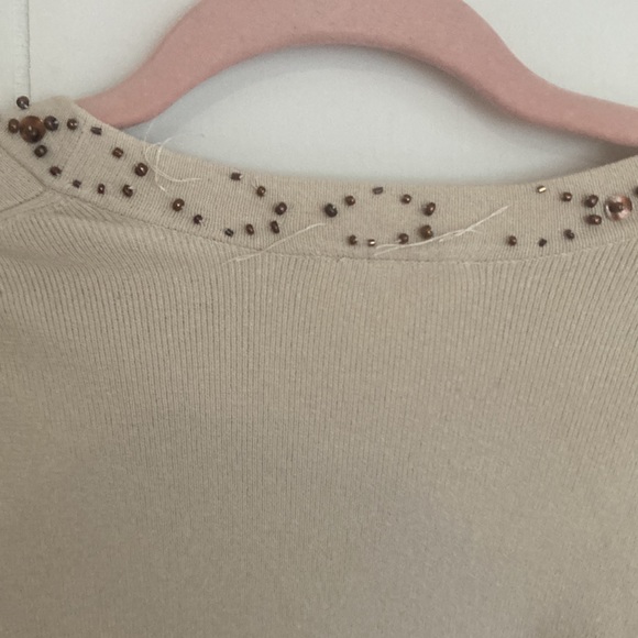 Loft Women’s Cropped Cardigan with Beaded details size M As Is - Picture 5 of 7